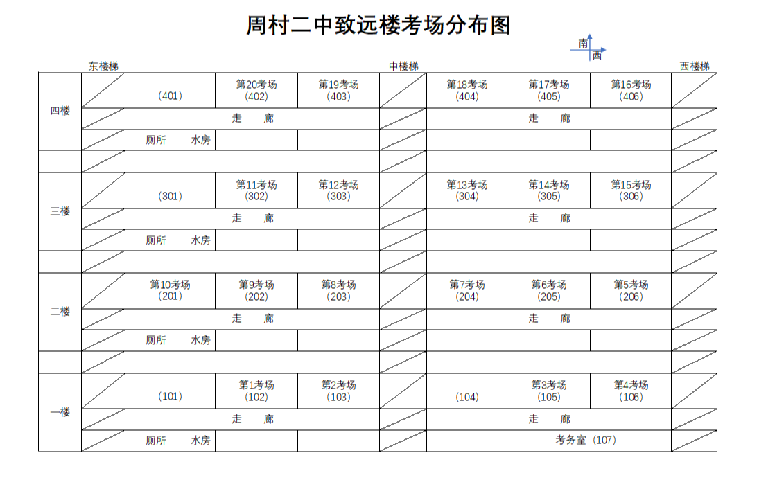 2023年10月淄博市自考考点考场平面图5-1 2023年10月淄博市自考考点考场平面图5-1