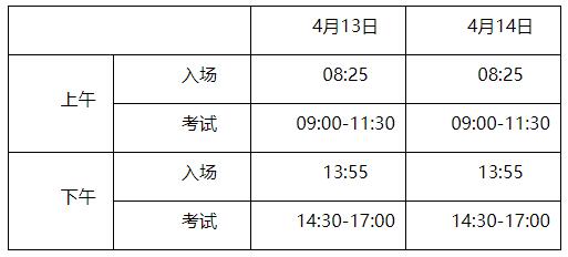 考试时间安排 考试时间安排